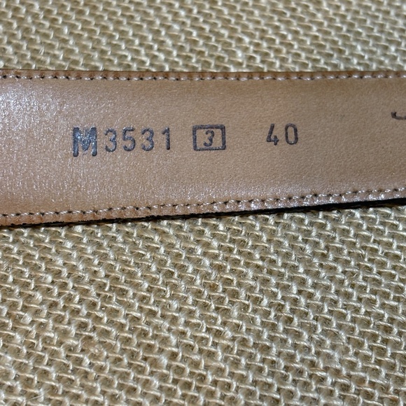 Mezlan Men's Leather Dress Belt Black Made in Spain Sz 40 2-Tone Buckle 1¼" Wide - Picture 8 of 13